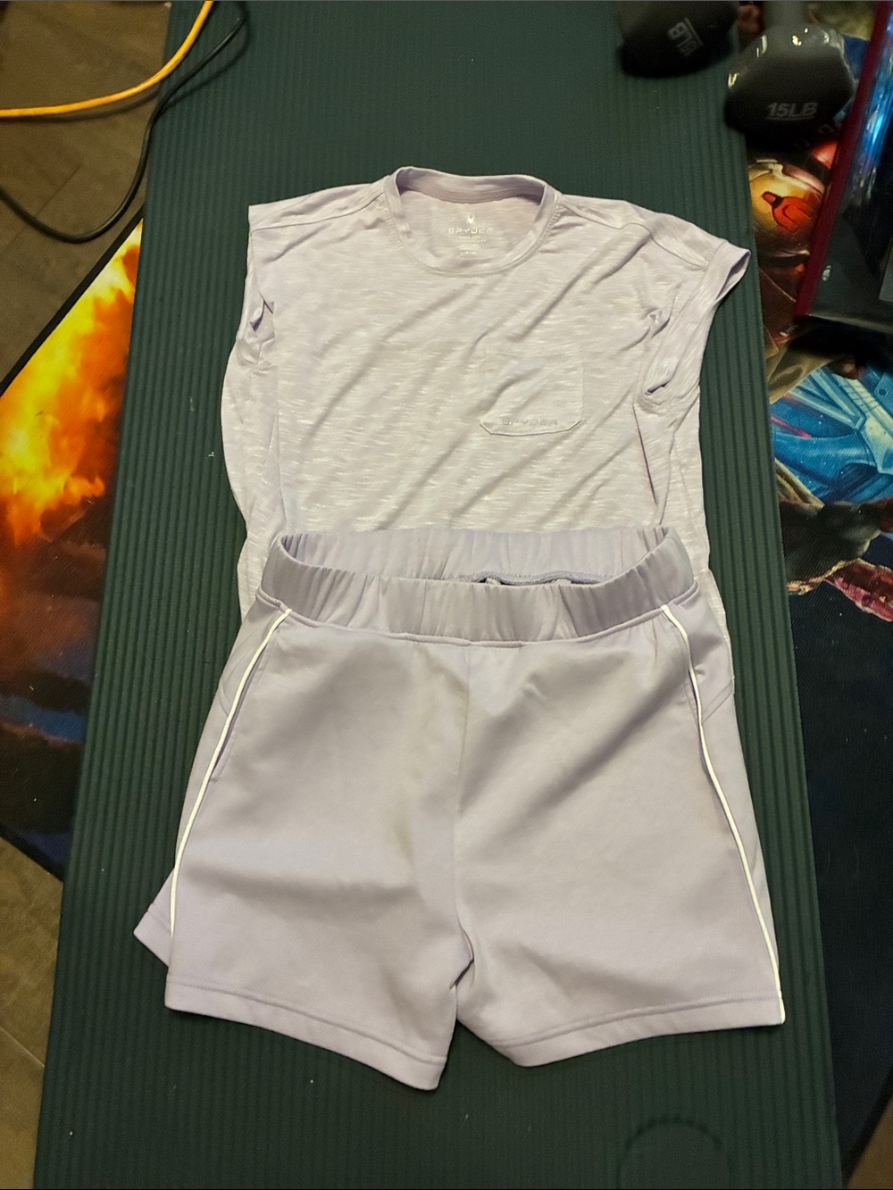 Lavender Athletic Tee & Shorts Set Spyder woman’s small
